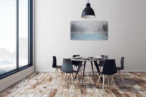 Obraz ręcznie malowany na płótnie Cisza 80x40 cm