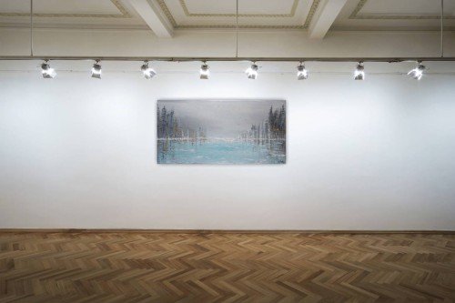 Obraz ręcznie malowany na płótnie Cisza 80x40 cm