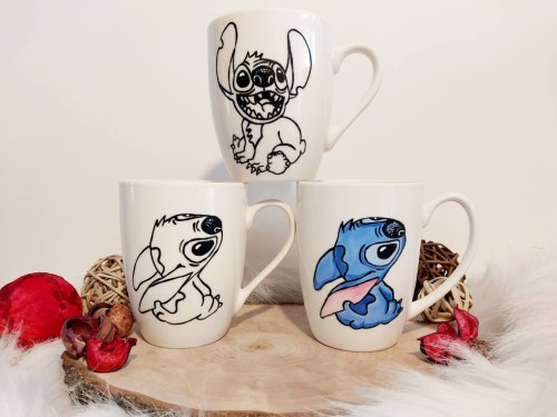Kubki ręcznie malowane Stich - seria
