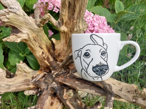 Wyjątkowy, ręcznie malowany kubek pies Owczarek niemiecki.