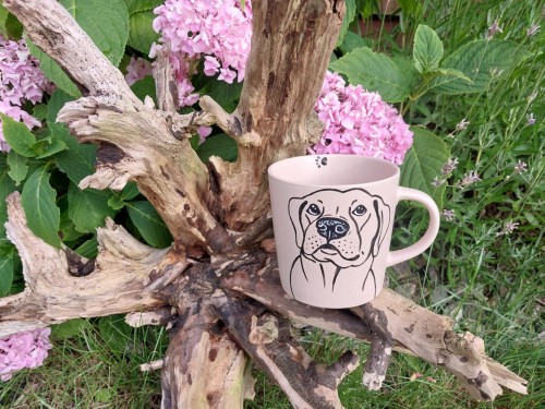 Wyjątkowy, ręcznie malowany kubek pies labrador