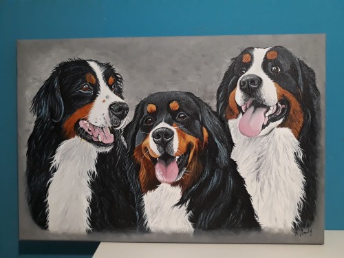 Obraz ręcznie malowany portret Twojego Pupila na płycie malarskiej