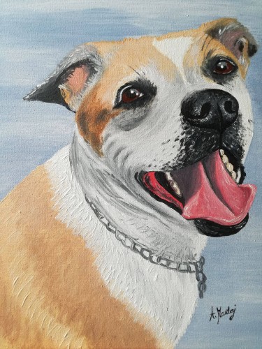 Obraz ręcznie malowany portret Twojego Pupila na płycie malarskiej