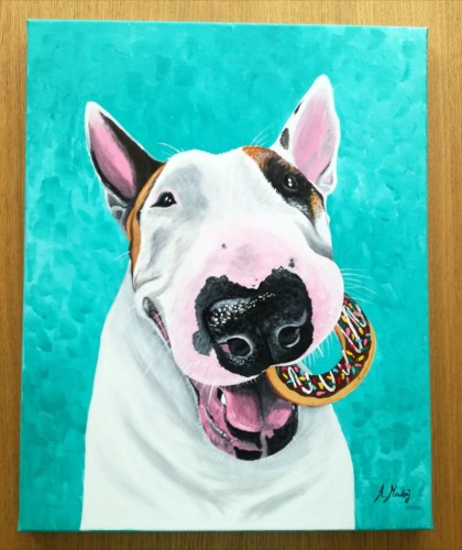 Obraz ręcznie malowany portret Twojego Pupila na płycie malarskiej