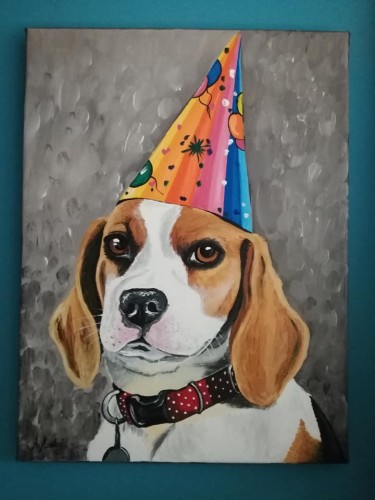 Obraz ręcznie malowany portret Twojego Pupila na płycie malarskiej