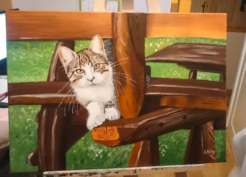 Obraz ręcznie malowany portret Twojego Pupila na płycie malarskiej