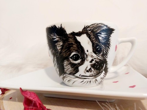 Minimalistyczny kubek z portretem Twojego zwierzaka