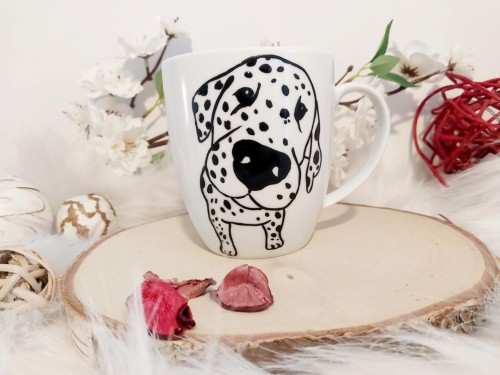 Kubek ręcznie malowany Dalmatyńczyk 