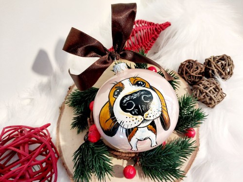 Wyjątkowa bombka choinkowa ręcznie malowana Beagle