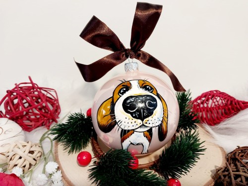 Wyjątkowa bombka choinkowa ręcznie malowana Beagle