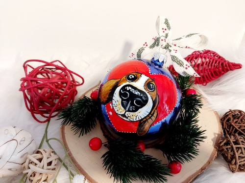 Wyjątkowa bombka choinkowa ręcznie malowana Beagle