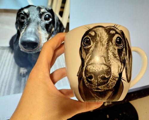 Minimalistyczny kubek z portretem Twojego zwierzaka