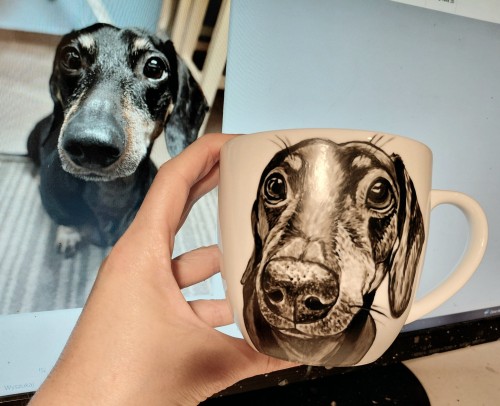 Minimalistyczny kubek z portretem Twojego zwierzaka