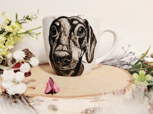 Minimalistyczny kubek z portretem Twojego zwierzaka