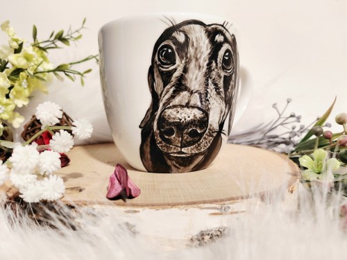 Minimalistyczny kubek z portretem Twojego zwierzaka