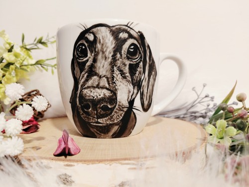 Minimalistyczny kubek z portretem Twojego zwierzaka