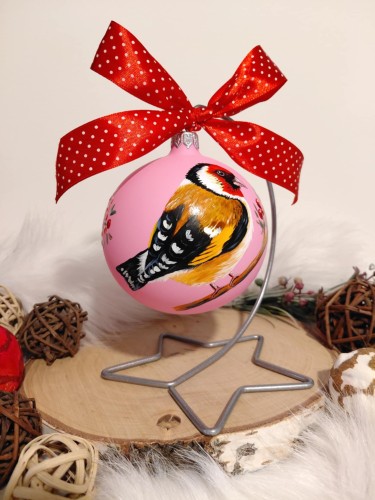 Wyjątkowa bombka choinkowa ręcznie malowana Ptak Szczygieł