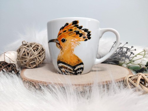 Wyjątkowy, ręcznie malowany kubek ptak Dudek.
