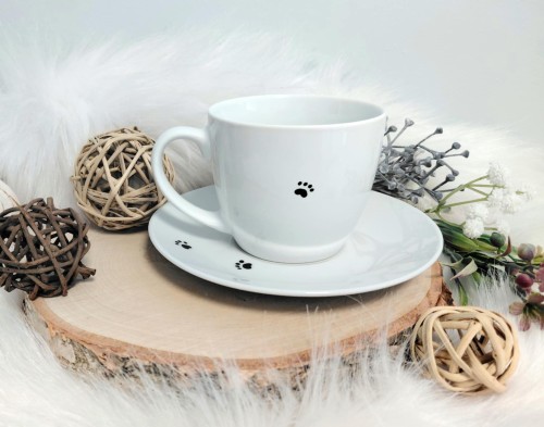 Wyjątkowa, ręcznie malowana filiżanka kot Sfinks.