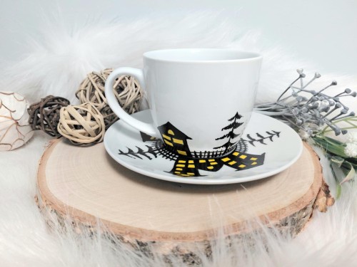 Wyjątkowa, ręcznie malowana filiżanka Kot