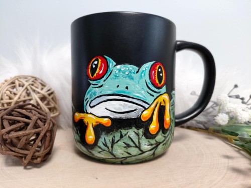Wyjątkowy, ręcznie malowany kubek Żaba