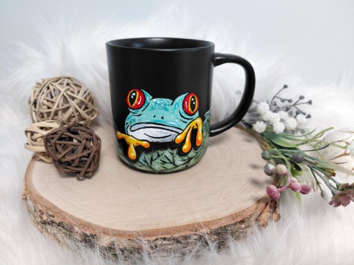 Wyjątkowy, ręcznie malowany kubek Żaba