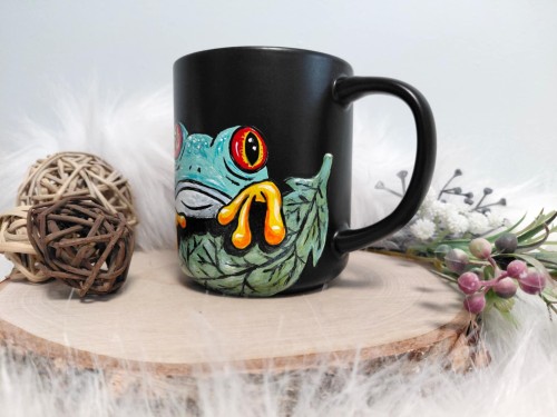 Wyjątkowy, ręcznie malowany kubek Żaba
