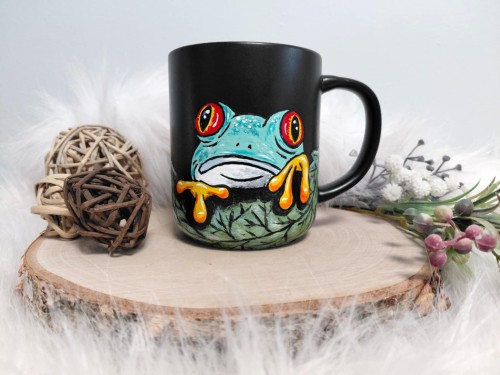 Wyjątkowy, ręcznie malowany kubek Żaba