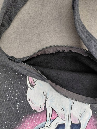 Wyjątkowa ręcznie malowana torba bawełniana Bulterier