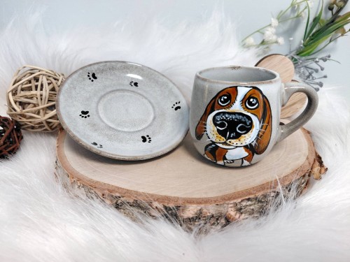 Wyjątkowa, ręcznie malowana filiżanka espresso 100 ml beagle