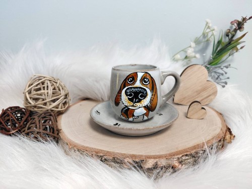 Wyjątkowa, ręcznie malowana filiżanka espresso 100 ml beagle