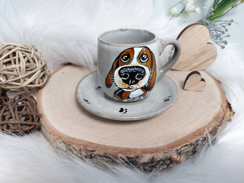 Wyjątkowa, ręcznie malowana filiżanka espresso 100 ml beagle