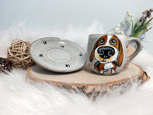 Wyjątkowa, ręcznie malowana filiżanka espresso 100 ml beagle