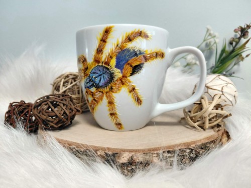 Wyjątkowy, ręcznie malowany kubek pająk