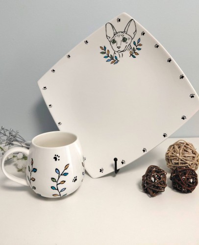 Zestaw ręcznie malowany sfinks