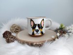 Kubek w kropki ręcznie malowany Pies rasy Bulterier  tricolor