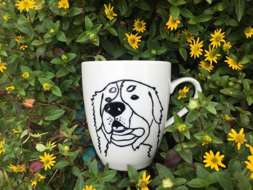 Kubek ręcznie malowany Berneński pies pasterski