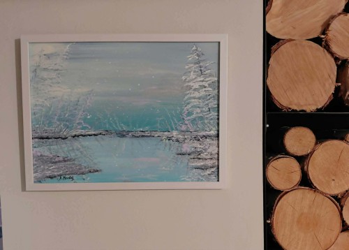 Obraz ręcznie malowany na płótnie Cisza 1. 40x30 cm