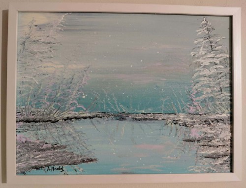 Obraz ręcznie malowany na płótnie Cisza 1. 40x30 cm