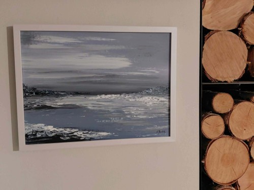Obraz ręcznie malowany na płótnie Cisza 2. 40x30 cm