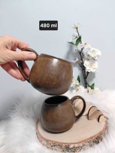 Wyjątkowy, ręcznie malowany kubek Miś 480 ml Boże Narodzenie