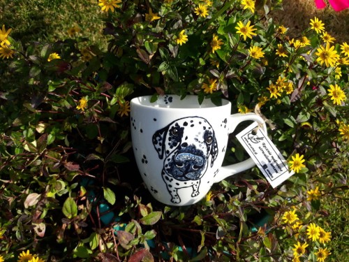 Kubek ręcznie malowany Dalmatyńczyk XXL